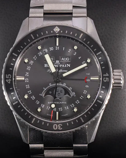 2023 Blancpain Fifty Fathoms Bathyscaphe Quantieme 43MM Silver Dial Titanium Bracelet (5054-1210-98S)