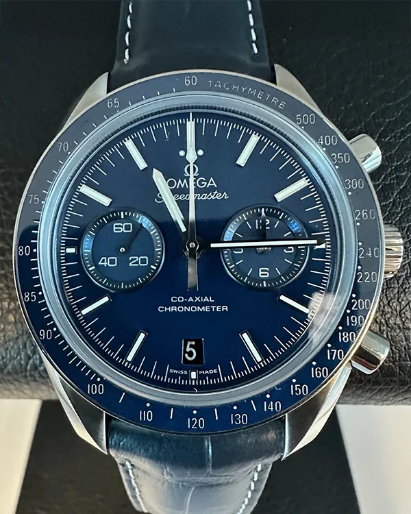 2024 Omega Speedmaster Two Counters 44.25MM Blue Dial Leather Strap (311.93.44.51.03.001)