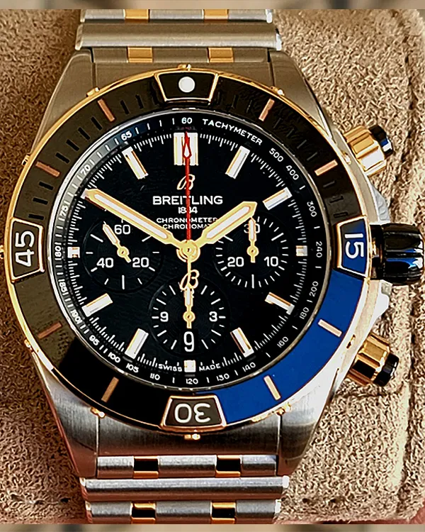 2024 Breitling Super Chronomat 44MM Black Dial Two-Tone Bracelet (UB0136251B1U1)