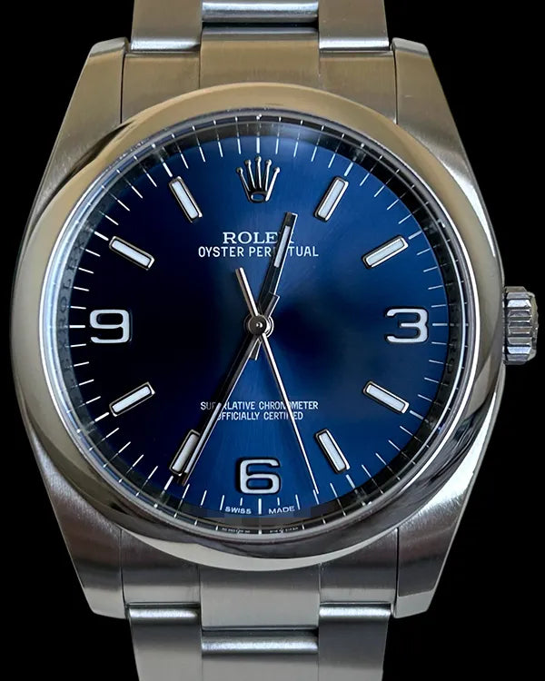 No Reserve - Rolex Oyster Perpetual 36MM Blue Dial Oyster Bracelet (116000)