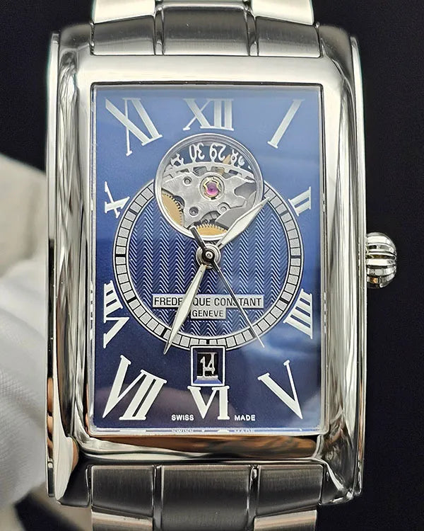 No Reserve - Frederique Constant Classics Carree 47MM Blue Dial Steel Bracelet (FC-315DNS4C26B)