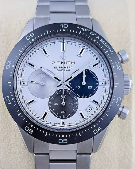 No Reserve - 2023 Zenith Chronomaster Sport 41MM White Dial Steel Bracelet (03.3100.3600/69.M3100)