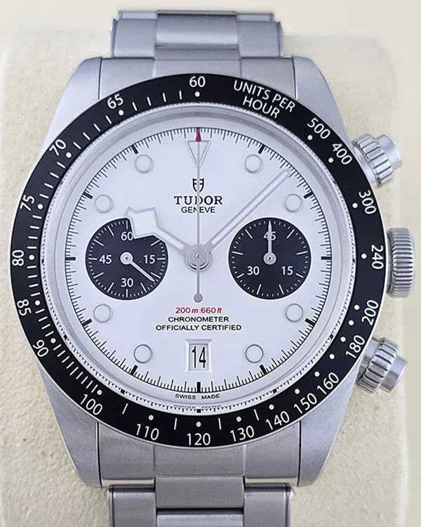 (ENDS ON SUNDAY) No Reserve - 2022 Tudor Black Bay Chrono "Panda" 41MM White Dial Steel Bracelet (79360N-002)