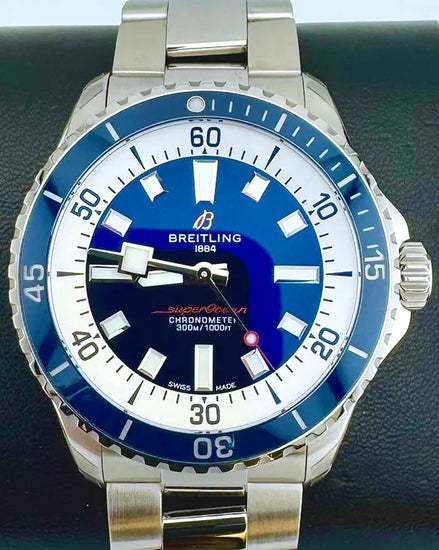 No Reserve - 2025 Breitling Superocean 42MM Blue Dial Steel Bracelet (A17375E71C1A1)