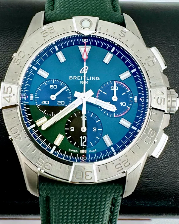 No Reserve - 2025 Breitling Avenger 42MM Green Dial Textile Strap (AB0146)