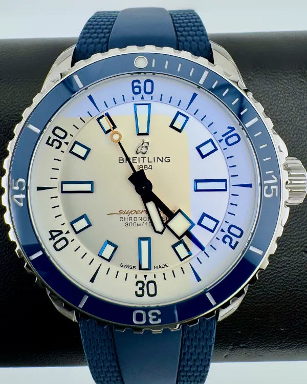No Reserve - 2024 Breitling Superocean 42MM Silver Dial Rubber Strap (A17375)