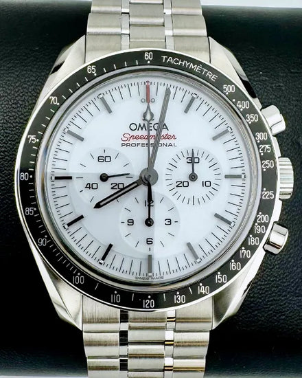 No Reserve - 2024 Omega Speedmaster Professional Moonwatch 42MM White Dial Steel Bracelet (310.30.42.50.04.001)