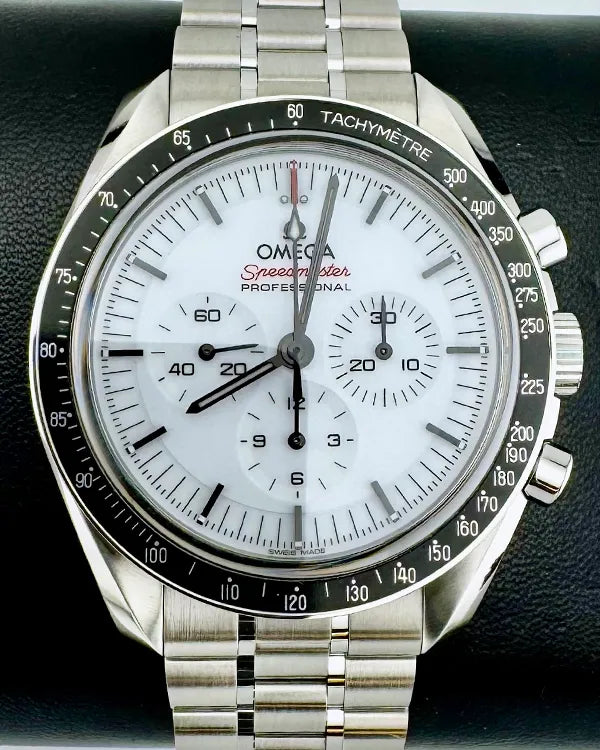 No Reserve - 2024 Omega Speedmaster Professional Moonwatch 42MM White Dial Steel Bracelet (310.30.42.50.04.001)