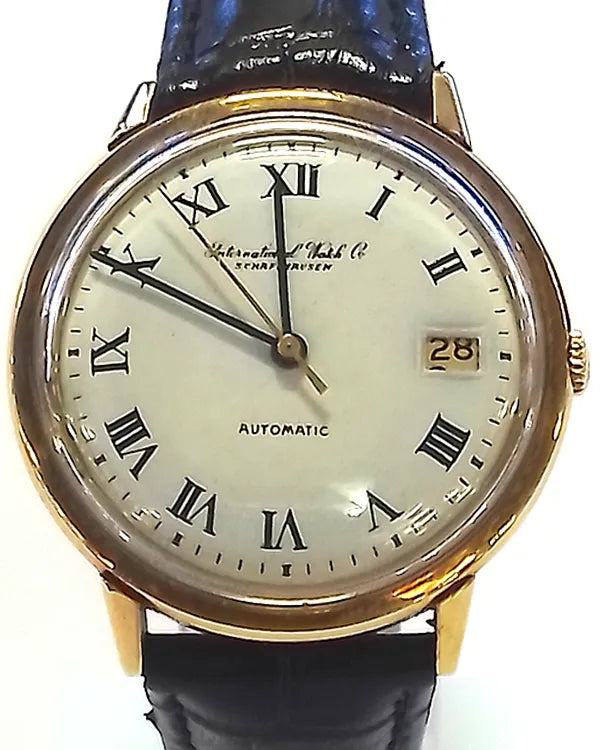 IWC Schaffhausen Vintage 34.6MM White Dial Leather Strap (803A)