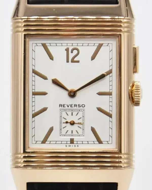 Jaeger-LeCoultre Reverso Ultra Thin Duoface 27.4MM Silver/Black Dial Leather Strap (Q3782520)