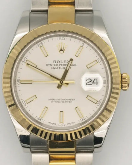 2018 Rolex Datejust 41MM White Dial Two-Tone Oyster Bracelet (126333)