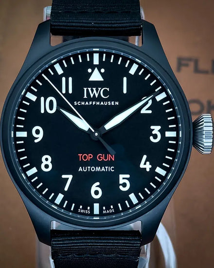 2022 IWC Schaffhausen Pilot 43.8MM Black Dial Textile Strap (IW329801)