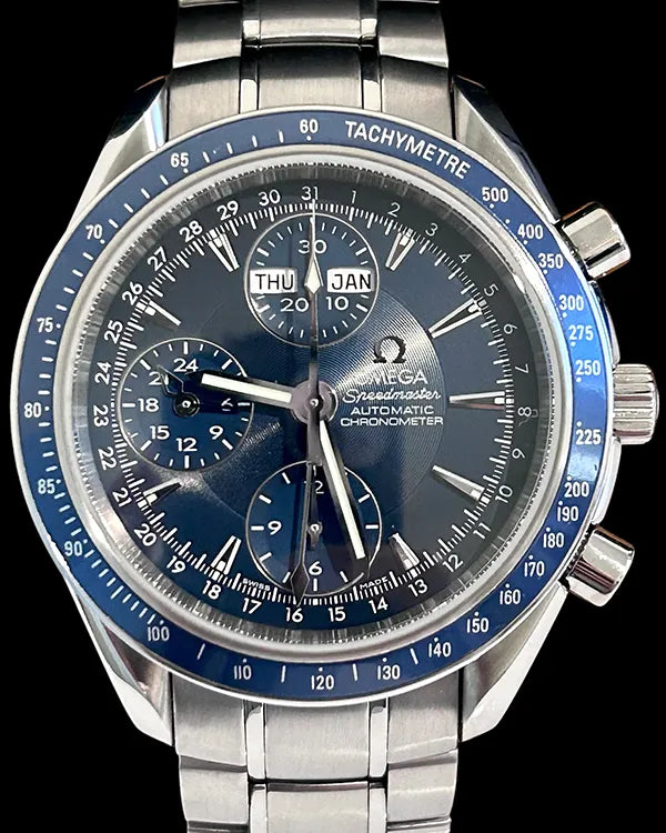 No Reserve - 2012 Omega Speedmaster Day-Date 40MM Blue Dial Steel Bracelet (3222.80.00)