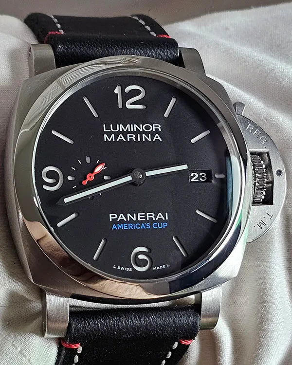 2017 Panerai Luminor Marina 1950 3 Days L.E. 44MM Black Dial Leather Strap (PAM00732)
