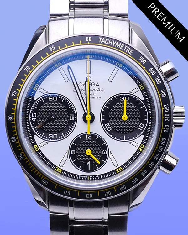 No Reserve - Omega Speedmaster Racing 40MM White Dial Steel Bracelet (326.30.40.50.04.001)