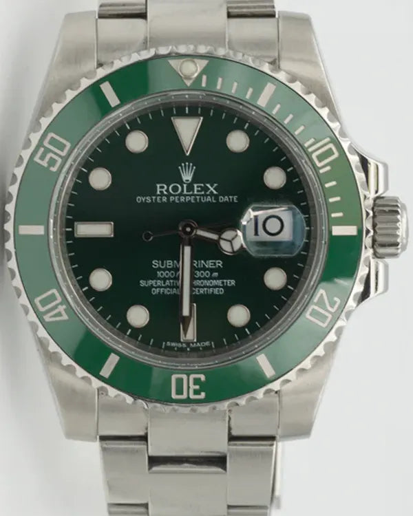 2012 Rolex Submariner Date "Hulk" 40MM Green Dial Oyster Bracelet (116610LV)