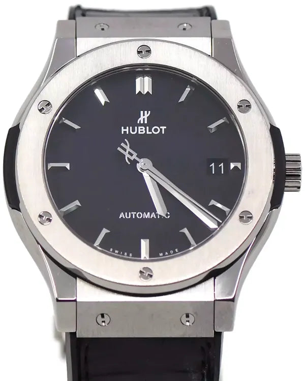 2020 Hublot Classic Fusion 45MM Black Dial Leather Strap (511.NX.1171.LR)