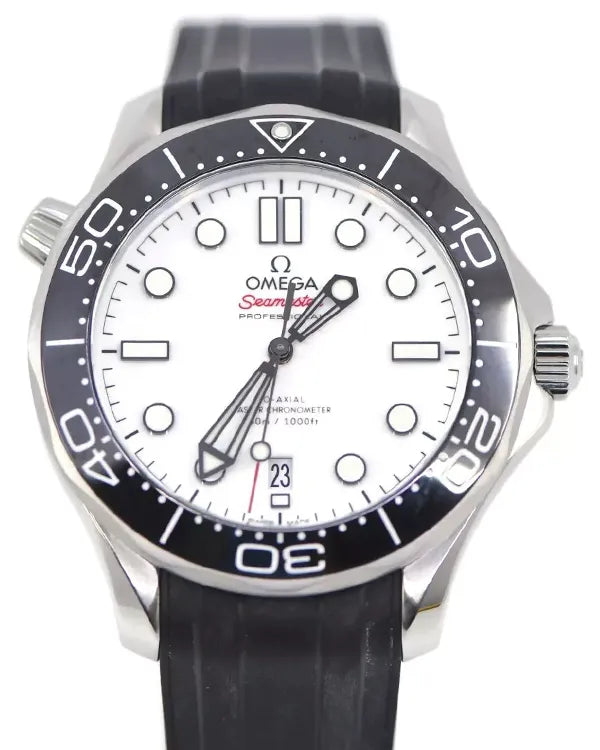 Omega Seamaster Diver 300M 42MM White Dial Rubber Strap (210.32.42.20.04.001)