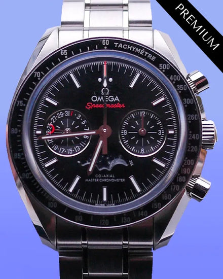 No Reserve - Omega Speedmaster Moonphase 44.25MM Black Dial Steel Bracelet (304.30.44.52.01.001)
