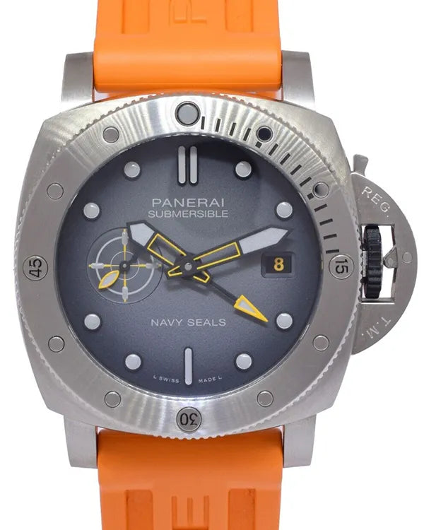 2023 Panerai Submersible GMT "Navy SEALs" L.E. 44MM Grey Dial Rubber Strap (PAM01323)