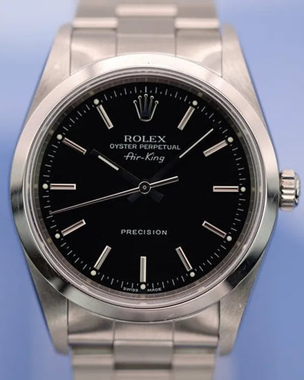 2001 (K Serial) Rolex Air-King 34MM Black Dial Oyster Bracelet (14000)