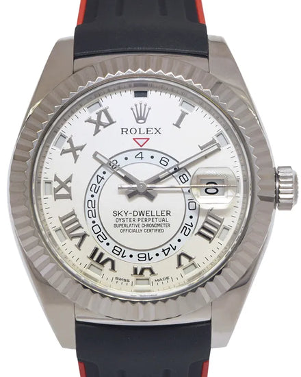 Rolex Sky-Dweller 42MM Ivory Dial Aftermarket Rubber Strap (326139)