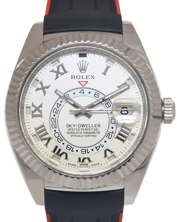 Rolex Sky-Dweller 42MM Ivory Dial Aftermarket Rubber Strap (326139)