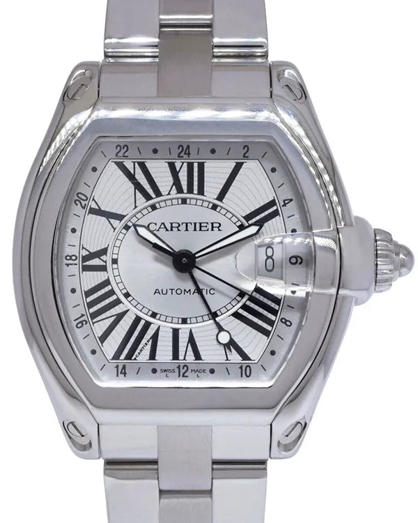 Cartier Roadster XL 42MM Silver Dial Steel Bracelet (W62032X6)