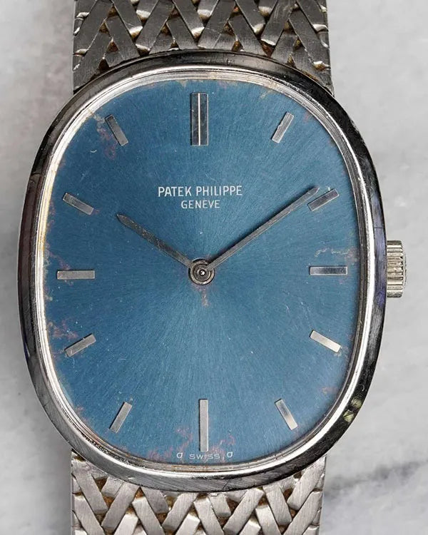 Patek Philippe Golden Ellipse 30MM Blue Dial White Gold Bracelet (3548)