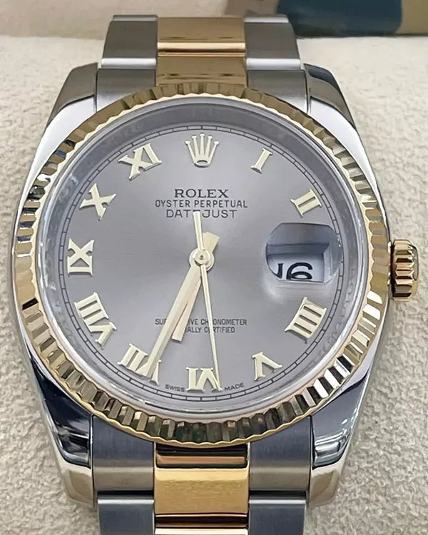 Rolex Datejust 36MM Slate Dial Two-Tone Oyster Bracelet (116233)