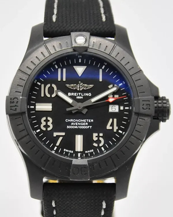 Breitling Avenger Seawolf "Night Mission" 45MM Black Dial Textile Strap (V17319101B1X2)