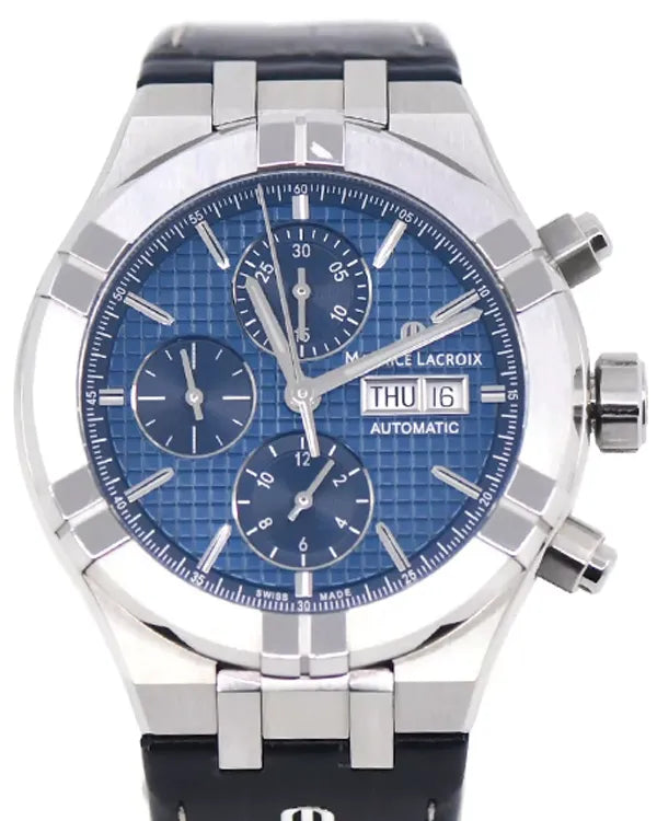 Maurice Lacroix Aikon Automatic 44MM Blue Dial Leather Strap (AI6038)