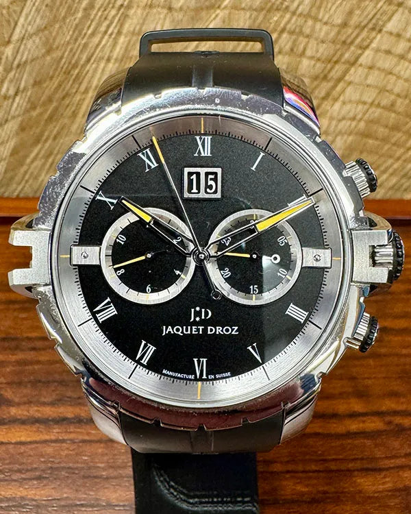 Jaquet Droz Seconde Grande 45MM Black Dial Rubber Strap (J029530409)