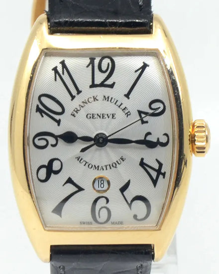Franck Muller Cintrée Curvex 39MM Silver Dial Leather Strap (7500 SC AT DT FO)