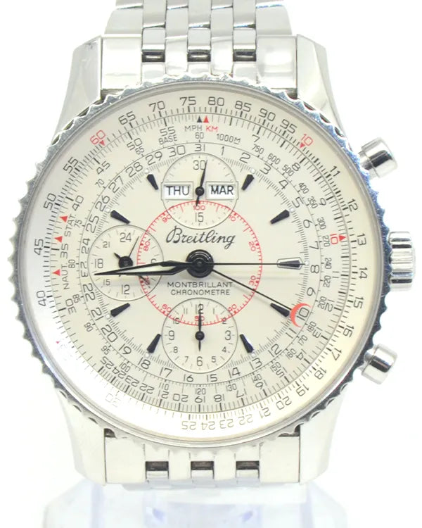 Breitling Montbrillant Datora "Triple Date" 43MM Silver Dial Steel Bracelet (A21330)