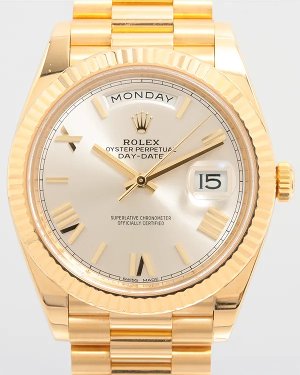 2021 Rolex Day-Date 40MM Silver Dial Yellow Gold President Bracelet (228238)