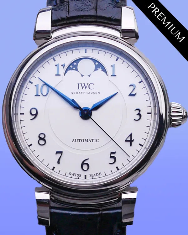 IWC Schaffhausen Da Vinci Moon Phase 36MM Silver Dial Leather Strap (IW459306)