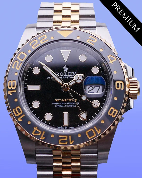2024 Rolex GMT-Master II "Bumblebee" 40MM Black Dial Two-Tone Jubilee Bracelet (126713GRNR)