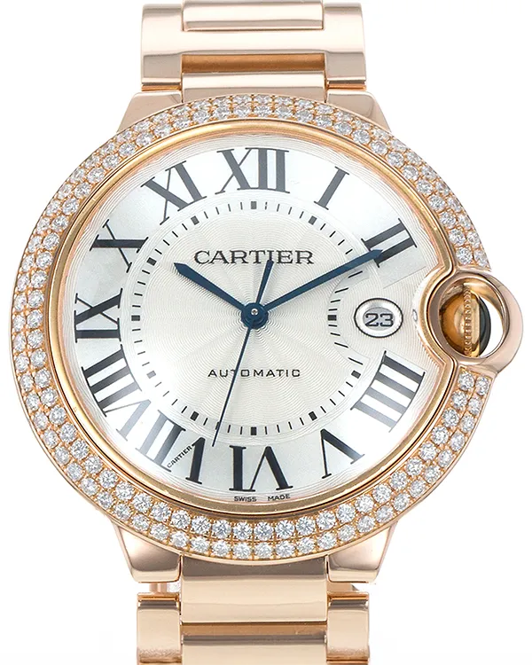 Cartier Ballon Bleu 42MM Silver Dial Rose Gold Bracelet (WE9008Z3 2999)