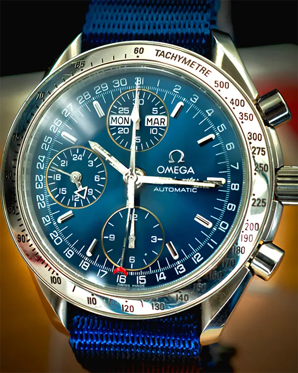 Omega Speedmaster Day-Date 39MM Blue Dial Steel Bracelet (3523.80.00)