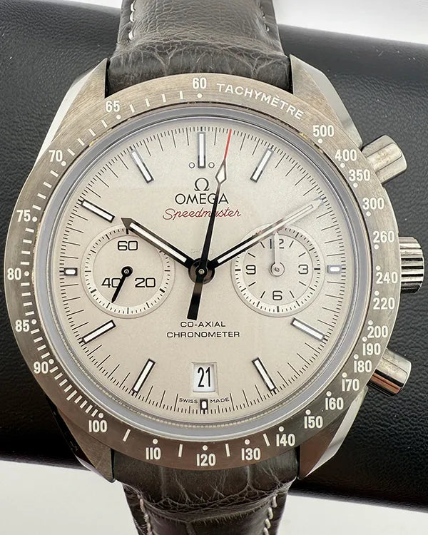 Omega Speedmaster Dark Side of the Moon "Grey Side of the Moon" 44.25MM Silver Dial Leather Strap (311.93.44.51.99.002)