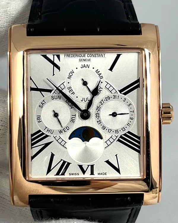 Frederique Constant Geneve 43MM Silver Dial Leather Strap (FC265MS3C24)