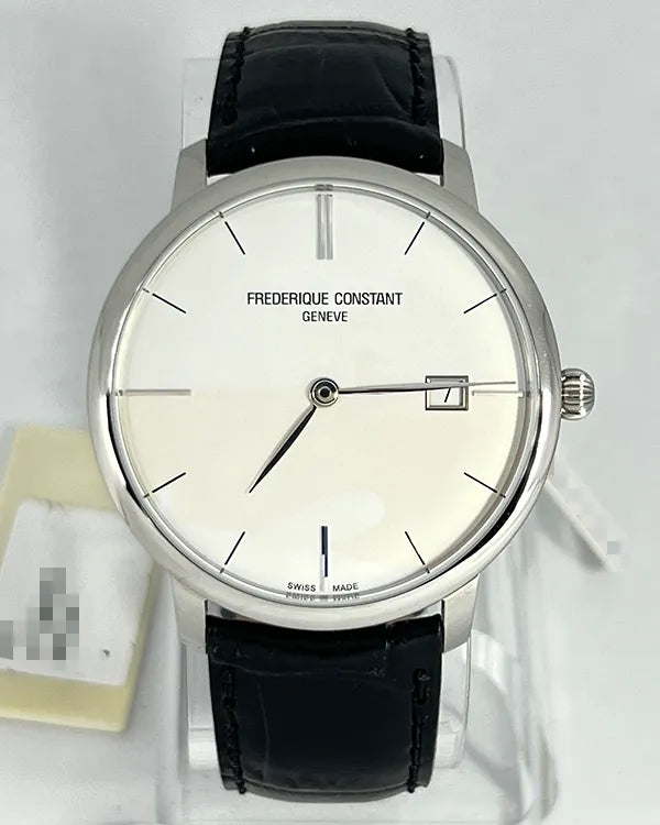 Frederique Constant Slimline 40MM White Dial Leather Strap (FC306S4S6)