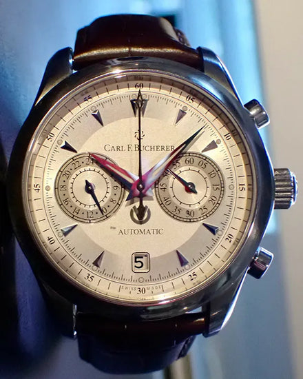 2022 Rare Carl F. Bucherer Manero 42.5MM Silver Dial Leather Strap (00.10910.08.13.99)