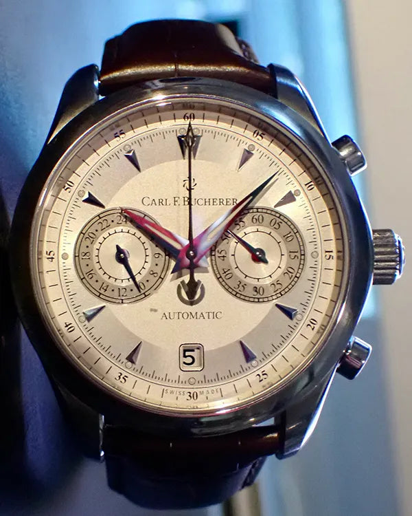 2022 Rare Carl F. Bucherer Manero 41MM Silver Dial Leather Strap (00.10910.08.13.99)