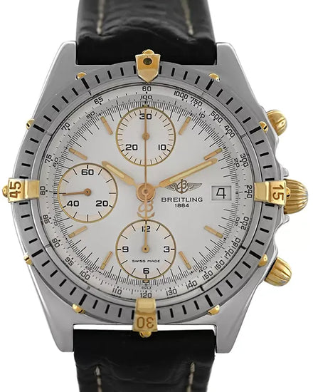 Breitling Chronomat 40MM White Dial Leather Strap (B13048)
