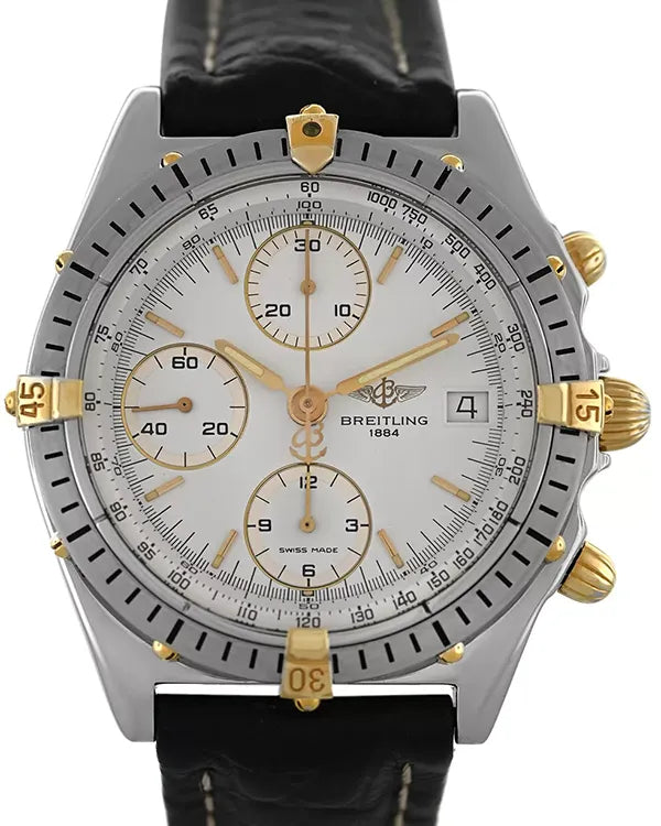 Breitling Chronomat 40MM White Dial Leather Strap (B13048)