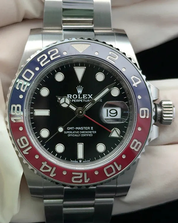 Rolex GMT-Master II "Pepsi" 40MM Black Dial Oyster Bracelet (126710BLRO)