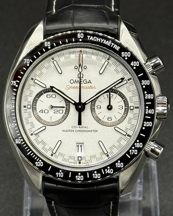 2024 Omega Speedmaster Racing 44.25MM White Dial Leather Strap (329.33.44.51.04.001)