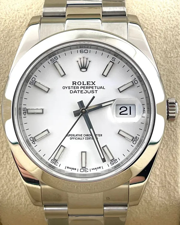 Rolex Datejust 41MM White Dial Oyster Bracelet (126300)